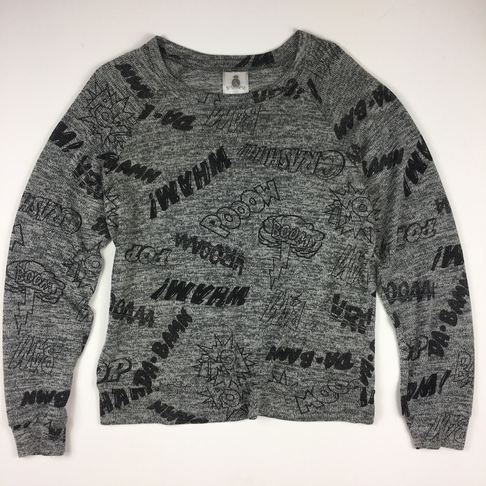 Jerry Leigh Boom Pow Lightweight Gray Sweater